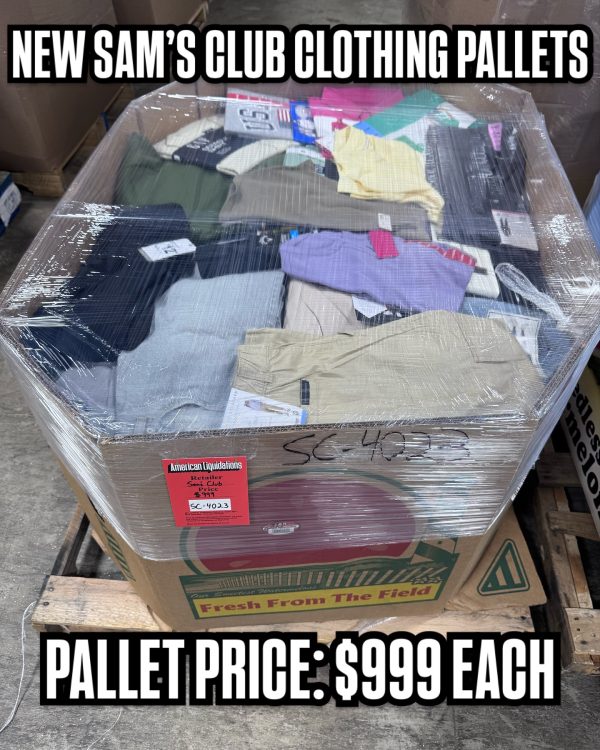 Sam's Club Clothing - Pallets for sale.